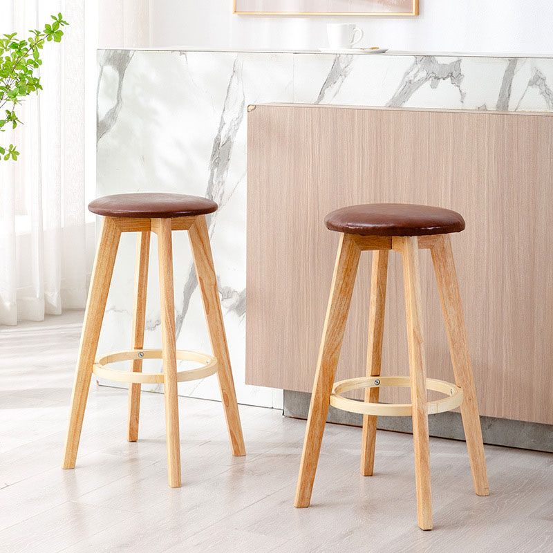 Scandinavian Matte Finish Solid Wood Bar Stool Restaurant Footrest Stool Clearhalo 'Bar Furniture' 'Bar Stools' 'bar_stools' 'furn' 'furn_bar_stools' 'Furniture' 'furniture_bar_stools' 'Kitchen & Dining Furniture' 1200x1200_09ef55ba-111e-42ed-a3a5-49bbd6c379ae