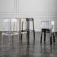 30" Height Backrest Armless Counter Stool Industrial Plastic Bistro Bar Chair with 4 Legs