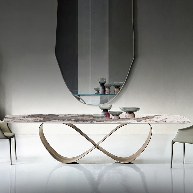 Mesa de comedor de piedra mesa industrial con base de pedestal