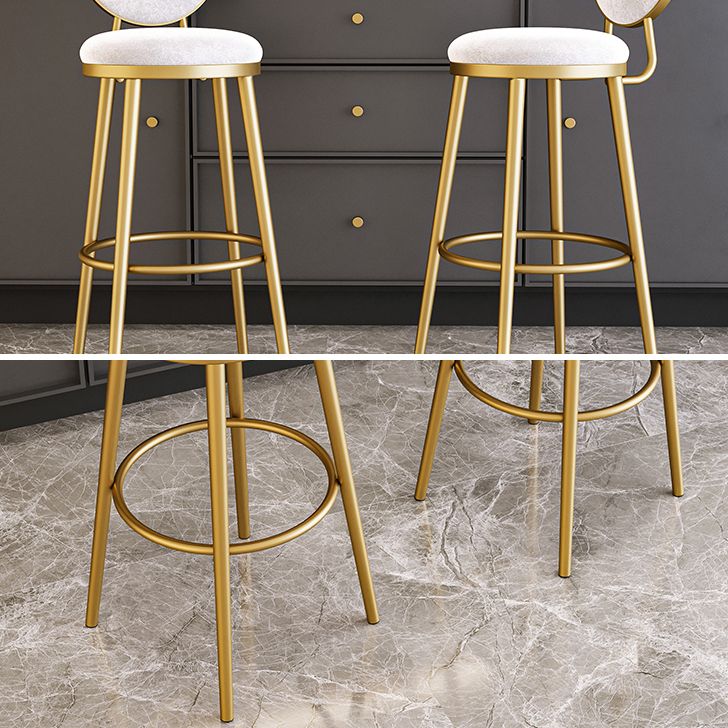 Glam Bar Stools Iron Gold Velvet Bar Stool with Metal Base Low Back Clearhalo 'Bar Furniture' 'Bar Stools' 'bar_stools' 'furn' 'furn_bar_stools' 'furniture_bar_stools' 'Kitchen & Dining Furniture' 'kitchen&dining_furn' 'kitchen' 'kitchen_furn' Furniture' 1200x1200_09f28dc0-815a-41c6-a5e2-5165ff10963b