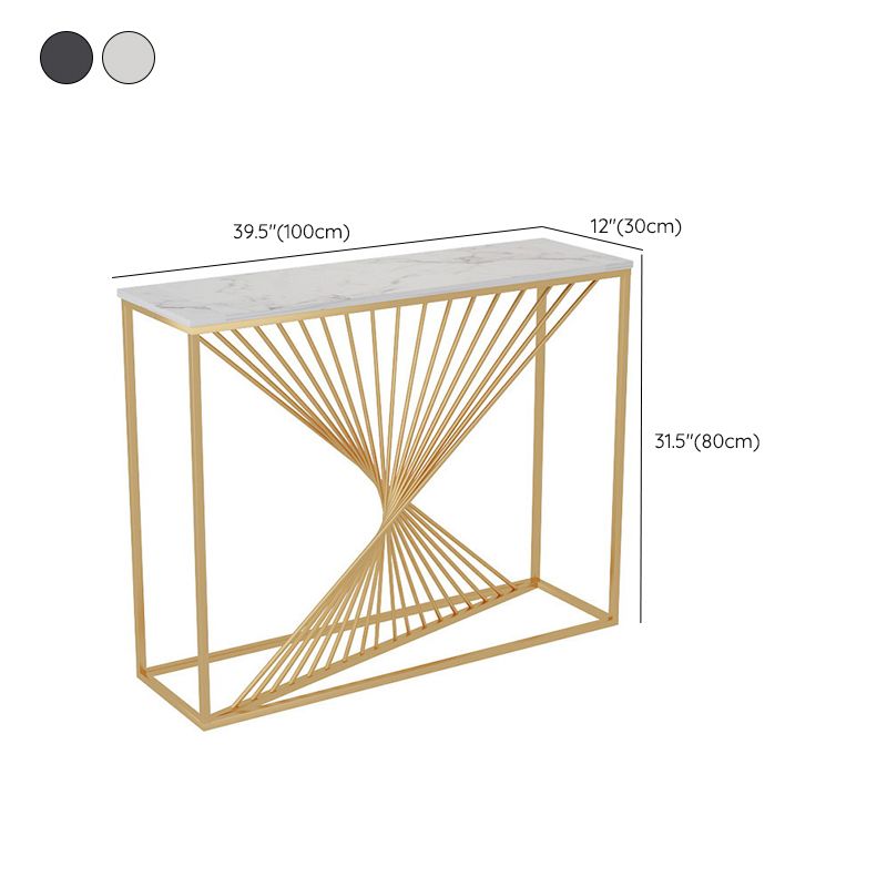Tavolo accento console glam antico tavolo da console rettangolo in marmo