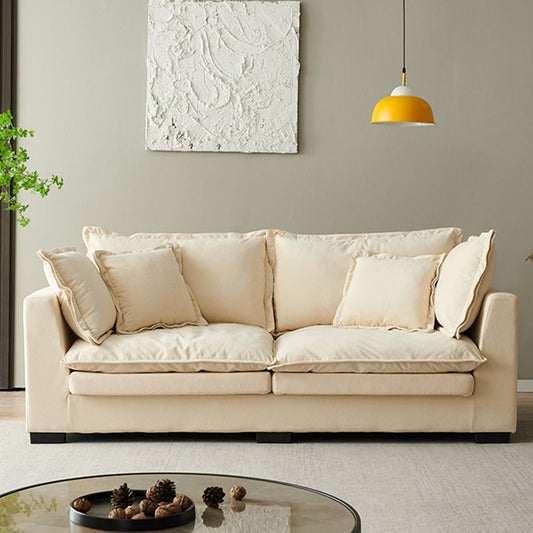 Nordic Cotton 2-seater Standard Sofa Square Arm Loveseat for Apartment Clearhalo 'furn' 'furn_sofas' 'Furniture' 'furniture_sofas' 'Living Room Furniture' 'Sofa' 'sofas' 1200x1200_09f5e55a-7932-453c-a97a-9b34e07a0db4