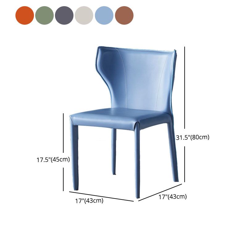 Contemporary Design Wingback Armless Dining Chair Leather Dining Chair Clearhalo 'Dining Chairs' 'Dining Tables & Seating' 'dining_chair' 'furn' 'furn_dining_chair' 'Furniture' 'furniture_dining_chair' 'Kitchen & Dining Furniture' 1200x1200_09f677f4-47ef-4e15-ac24-ca8c16762838