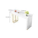 Rechthoek bistro balk tafel gesinterde stenen balktafel met planken