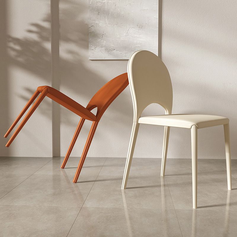 Indoor Faux Leather Side Chair Dining Room Armless Dining Chairs