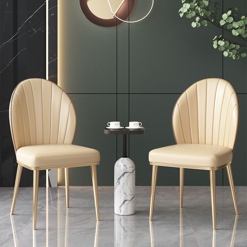 Nordic Style Metal Side Chair Gold Base Side Dining Chair for Home Use