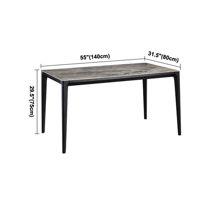 Rectangle 4 Legs Industrial Table Grey Tone Fixed Table of Sintered Stone Clearhalo ' dining_table' 'Dining Tables & Seating' 'Dining Tables' 'furn' 'furn_dining_table' 'Furniture' 'furniture_dining_table' 'Kitchen & Dining Furniture' 'kitchen&dining_furn' 'kitchen' 'kitchen_dining_table' 1200x1200_09fb47c2-10e1-41f2-b418-0002ddabc26c
