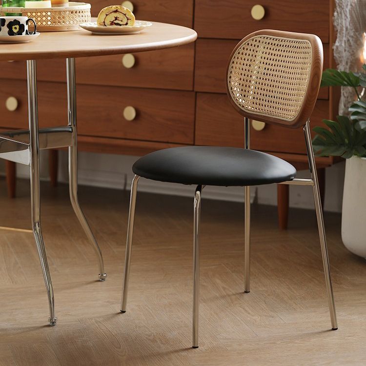 PU Leather Contemporary Side Chair Open Back Dining Chair for Dining Room Clearhalo 'Dining Chairs' 'Dining Tables & Seating' 'dining_chair' 'furn' 'furn_dining_chair' 'Furniture' 'furniture_dining_chair' 'Kitchen & Dining Furniture' 1200x1200_09fca005-d647-4716-8f14-9a81bef123f3