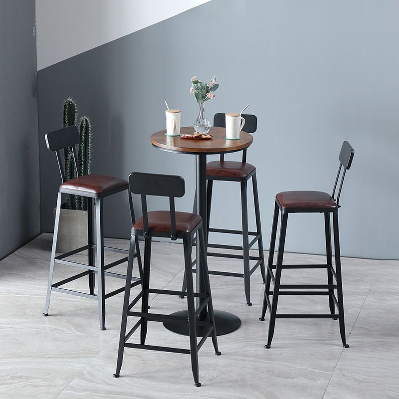 Industrial Metal Base Bar Table Black Iron Solid Wood Patio Bar Table Clearhalo 'Bar Furniture' 'Bar Tables' 'bar_tables' 'furn' 'furn_bar_tables' 'Furniture' 'Kitchen & Dining Furniture' 1200x1200_09fdd7b9-c32e-4d14-8a95-b3dee2e6d513