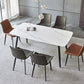 Table à manger rectangulaire en pierre mate Meubles de 4 jambes avec base en acier