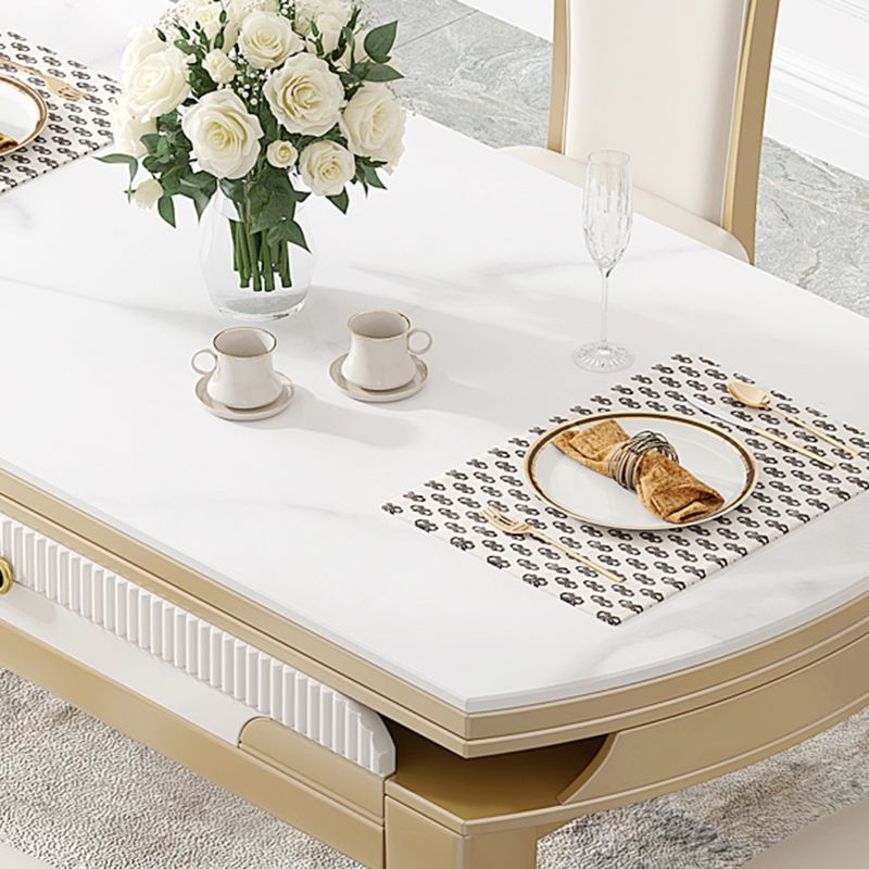 現代の1/2/5/7ピース家具丸い石のダイニングセットホワイト