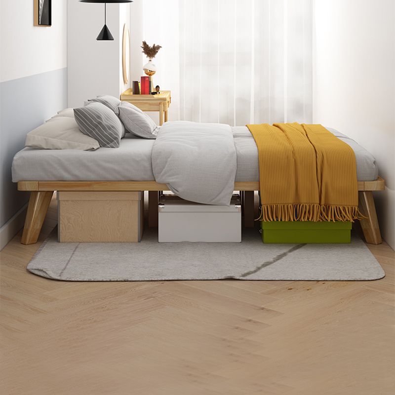 Natural Upholstered Wooden Bed Frame Nordic 13.39" H Platform Bed