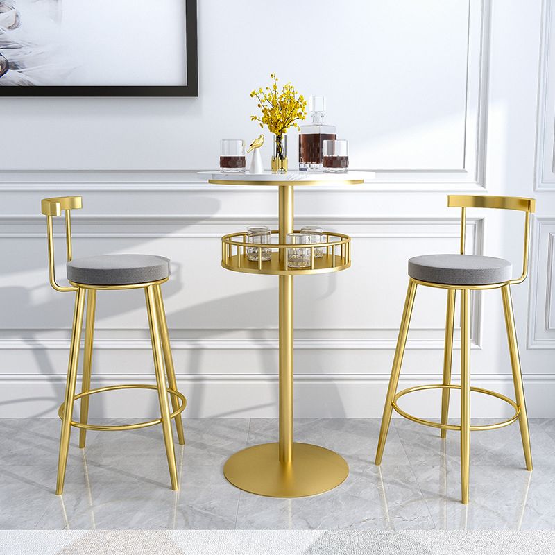 1/2/3 Pieces Industrial Iron Bar Table Set Round Bistro Set with Faux Marble Top Clearhalo 'Bar Furniture' 'furn' 'furn_home_bar_bar_sets' 'Furniture' 'Home Bars & Bar Sets' 'home_bar_bar_sets' 'Kitchen & Dining Furniture' 1200x1200_0a00d308-8640-4497-ae7a-3349d4b5b2a7