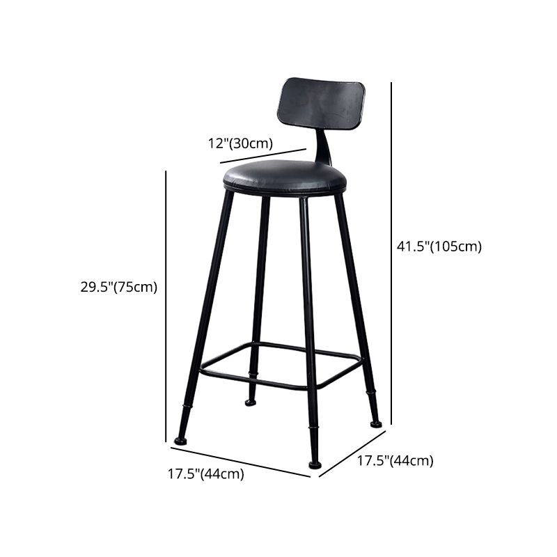 29.53" Industrial Bar and Counter Stool Low Back Stool with 4 Legs Clearhalo 'Bar Furniture' 'Bar Stools' 'bar_stools' 'furn' 'furn_bar_stools' 'Furniture' 'furniture_bar_stools' 'Kitchen & Dining Furniture' 1200x1200_0a01c2ac-bdf3-483b-8317-4327f080a8c0
