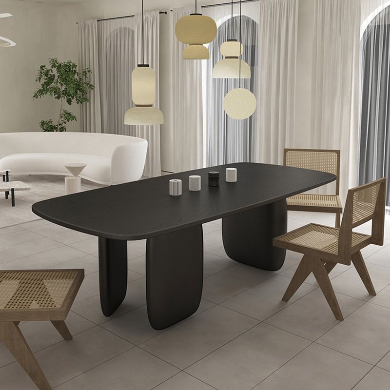 Modern 1/2/4/5 Pieces Rectangle Dining Set Solid Wood Black Dining Table with Chairs Clearhalo 'Dining Room Sets' 'Dining Tables & Seating' 'dining_room_set' 'furn' 'furn_dining_room_set' 'Furniture' 'furniture_dining_room_set' 'Kitchen & Dining Furniture' 'kitchen&dining_furn' 'kitchen' 1200x1200_0a05b457-d6c1-416a-b5d7-5d544ace6c7d