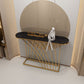 Tavolo da divano console in pietra glam tavolo accento console ovale per hall