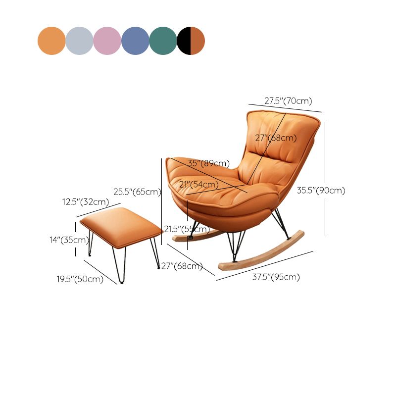 Moderna sedia da bilanciere imbottita sedia da bilanciere resistente alla cornice in metallo con ottomano