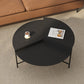 Iron Cross Legs Cocktail Table 17.7" Tall Round Top Coffee Table