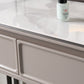 White/Grey Vanity Wood Makeup Dressing Table Stone Top Dresser
