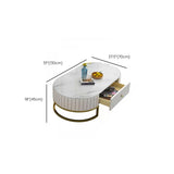 Stone Oval Top Coffee Desk Luxury Sintered Stone Coffee Table