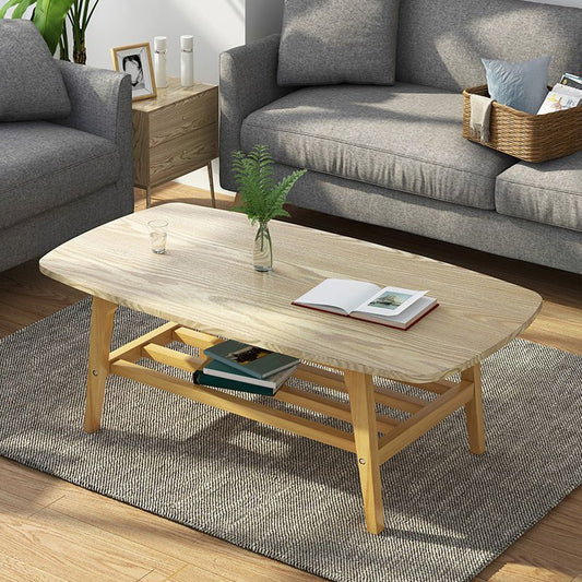 4 Legs Rectangular Coffee Table with Storage Rack Made of Wood Clearhalo 'Coffee & Accent Tables' 'Coffee Tables' 'coffee_tables' 'furn' 'furn_coffee_tables' 'Furniture' 'furniture_coffee_tables' 'Living Room Furniture' 1200x1200_0a0ac4b3-62ed-4589-a82a-bed0e10df325