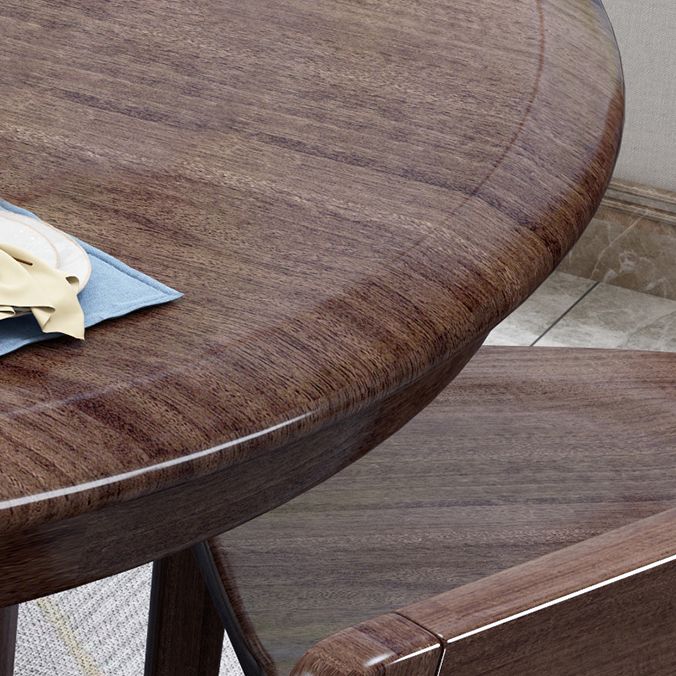 Modern Round Shape Brown Table Solid Wood Standard Dining Table for Kitchen Clearhalo ' dining_table' 'Dining Tables & Seating' 'Dining Tables' 'furn' 'furn_dining_table' 'Furniture' 'furniture_dining_table' 'Kitchen & Dining Furniture' 'kitchen&dining_furn' 'kitchen' 'kitchen_dining_table' 1200x1200_0a0c4735-83c6-4054-9842-6683f227edea