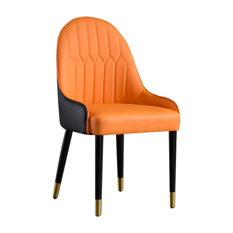 Solid Back Chair Scandinavian Style Arm Leather Dining Side Chairs Clearhalo 'Dining Chairs' 'Dining Tables & Seating' 'dining_chair' 'furn' 'furn_dining_chair' 'Furniture' 'Kitchen & Dining Furniture' 1200x1200_0a0cb177-c057-4f5c-8aa0-c04609ddd315