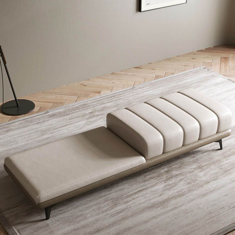 Modern Entryway Bench Rectangle Seating Bench with Upholstered and Metal Base Clearhalo 'Benches' 'Chairs & Seating' 'furn' 'furn_benches' 'Furniture' 'Living Room Furniture' 1200x1200_0a0cda5c-ea1a-4afa-af9f-f140024c246d