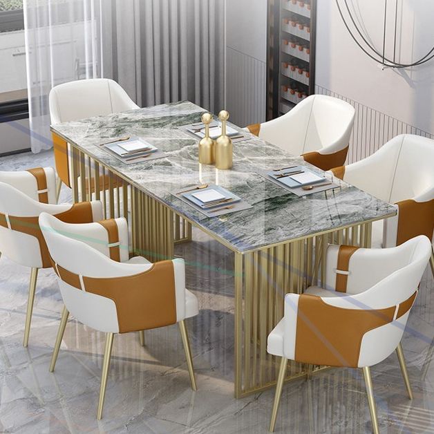 Rectangle Sintered Stone Dining Table Traditional Luxury Dining Table with Gold Frame Clearhalo ' dining_table' 'Dining Tables & Seating' 'Dining Tables' 'furn' 'furn_dining_table' 'Furniture' 'furniture_dining_table' 'Kitchen & Dining Furniture' 'kitchen&dining_furn' 'kitchen' 'kitchen_dining_table' 1200x1200_0a0d1d7f-4923-4adf-bc7c-40e041694630