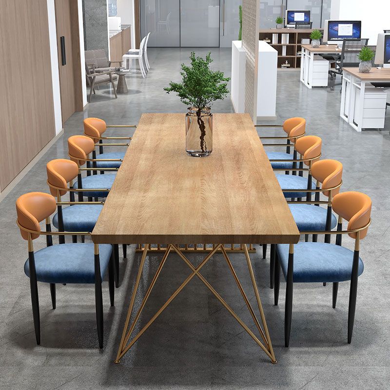 Glam Style Writing Desk Rectangular Hairpin Base Office Desk Clearhalo 'Furniture' 'furniture_office_desk' 'Office Desks' 'Office Furniture' 'office_desk' 1200x1200_0a0e02d0-8671-48a6-9f0f-2f2124a3459d