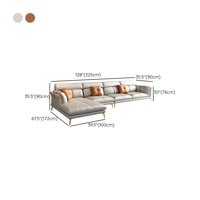 35.43 "Hoog uitlopende arm sectionele lederen sectionele lederen sectioneel met 3 kussens
