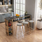Contemporary Bistro Bar Desk Storage Indoor Double Pedestal Bistro Bar Table