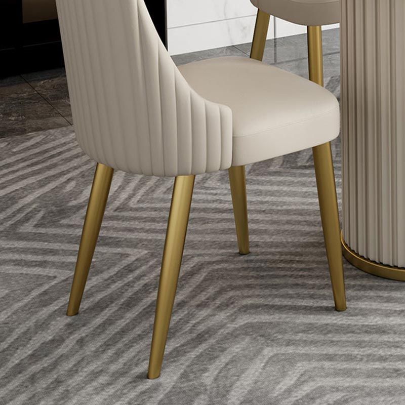 Glam Upholstered Dining Chair Leather Dining Chair with Gold Legs Clearhalo 'Dining Chairs' 'Dining Tables & Seating' 'dining_chair' 'furn' 'furn_dining_chair' 'Furniture' 'Kitchen & Dining Furniture' 1200x1200_0a133d12-f2ef-4210-9f58-60ecdec23e41