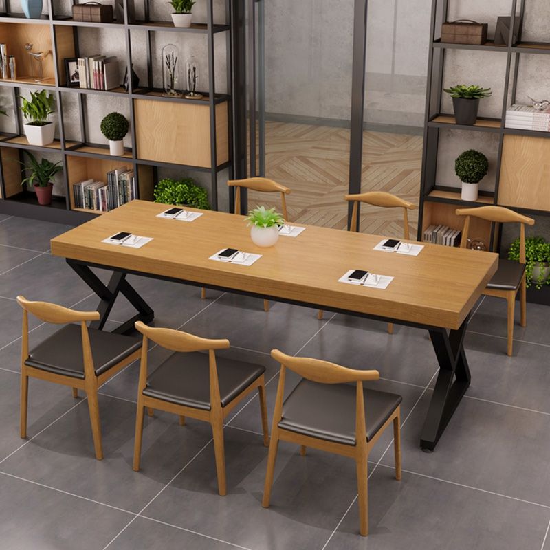 Set da pranzo rettangolare da 1/2/7 pezzi, mobili da pranzo con doppio piedistallo