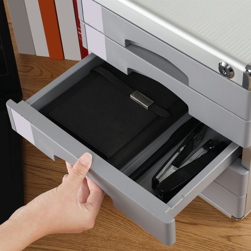 Mobile moderno mobile laterale di cassetti argento per la casa o l'ufficio