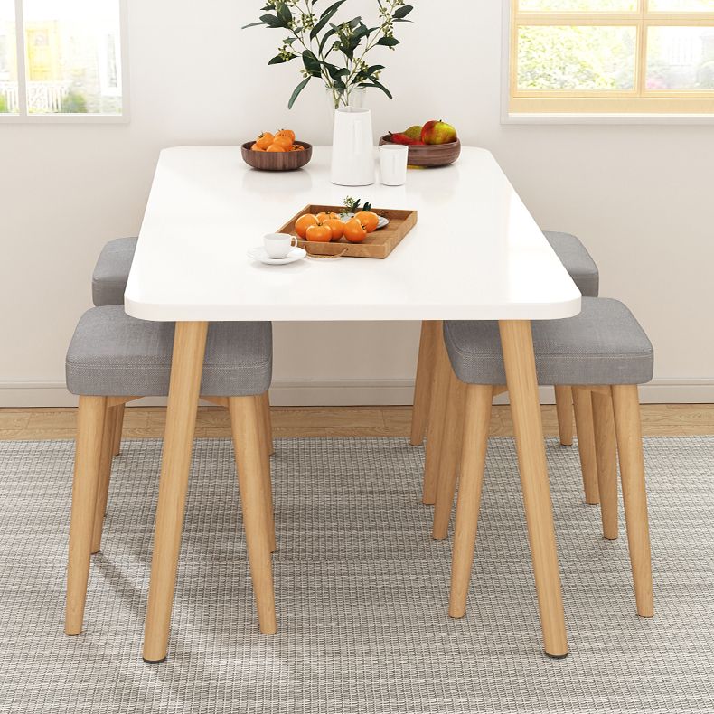 Modern 1/5 Pieces Dining Set Geometry Wood Dining Table for Dining Room Clearhalo 'Dining Room Sets' 'Dining Tables & Seating' 'dining_room_set' 'furn' 'furn_dining_room_set' 'Furniture' 'furniture_dining_room_set' 'Kitchen & Dining Furniture' 'kitchen&dining_furn' 'kitchen' 1200x1200_0a14c10c-e1ea-406a-88ef-9a63303f80fb