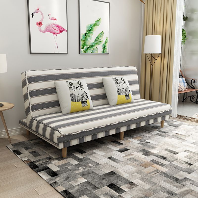 Fabric Adjustable Sleeper Sofa Split Back 59"/66.93"/70.87" Wide Armless Sofa Bed Clearhalo 'furn' 'furn_sofas' 'Furniture' 'furniture_sofas' 'Living Room Furniture' 'Sofa' 'sofas' 1200x1200_0a15c520-b1b3-4212-a967-c185201c116f