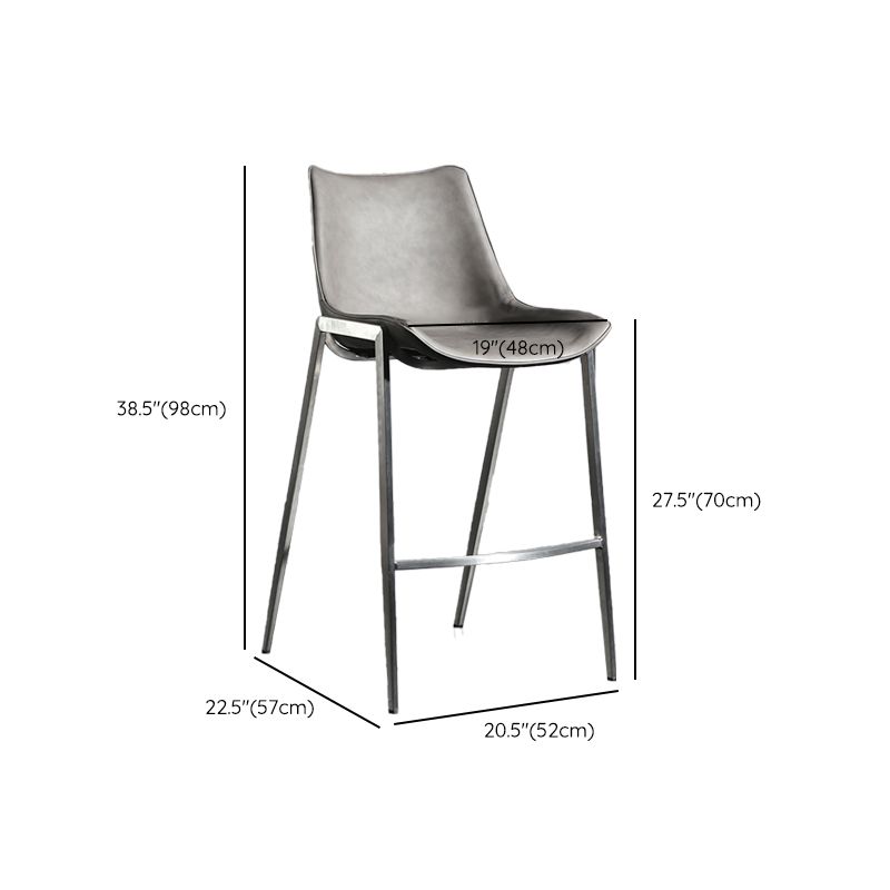 Armless Bar Stools Adjustable Height Dining Stools with Metal Base