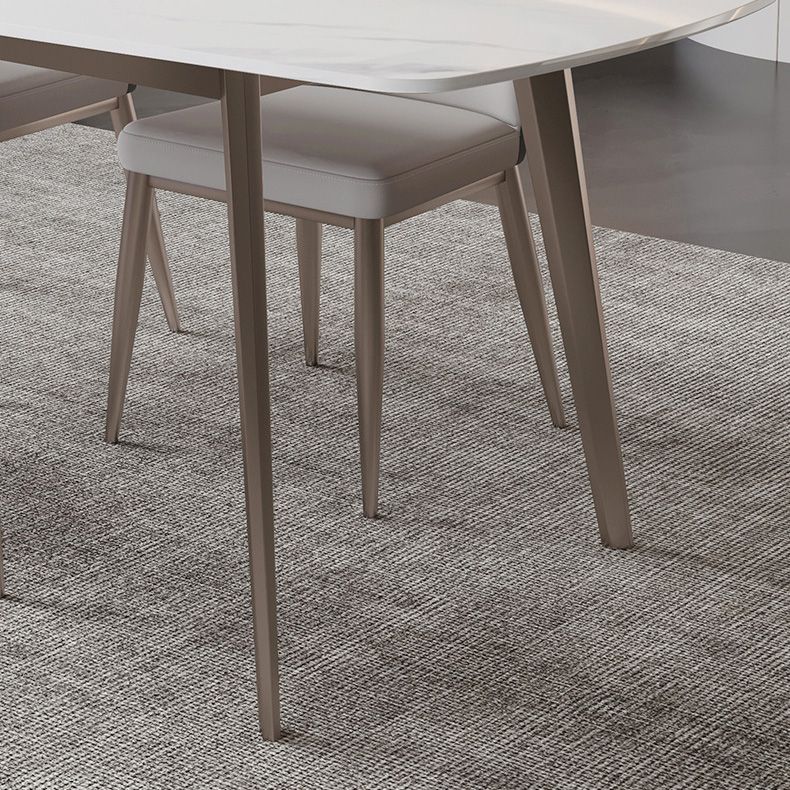 Glam Dining Table Sintered Stone Table with Metal Legs for Home Use Clearhalo 'Dining Tables & Seating' 'Dining Tables' 'dining_table' 'furn' 'furn_dining_table' 'Furniture' 'Kitchen & Dining Furniture' 1200x1200_0a162cbb-e4f7-42f8-9151-204b406b995c