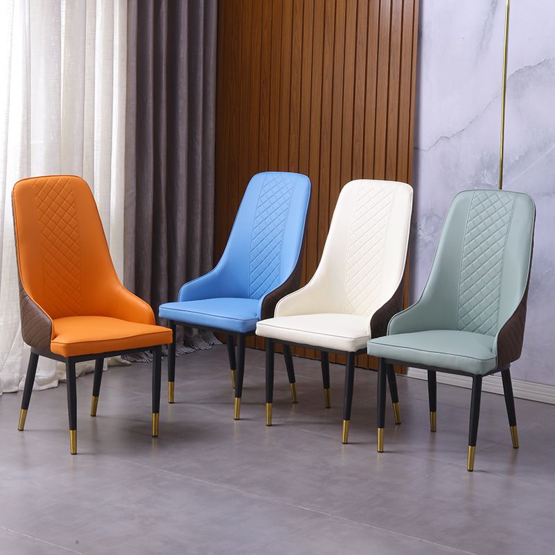 Minimalist Style Upholstered Side Chair Leather Dining Armless Chair for Home Use Clearhalo ' kitchen&dining_furn' 'Dining Chairs' 'Dining Tables & Seating' 'dining_chair' 'furn' 'furn_dining_chair' 'Furniture' 'furniture_dining_chair' 'Kitchen & Dining Furniture' 'kitchen' 1200x1200_0a1735a3-5e8d-4f9f-99bd-e22908f3a811