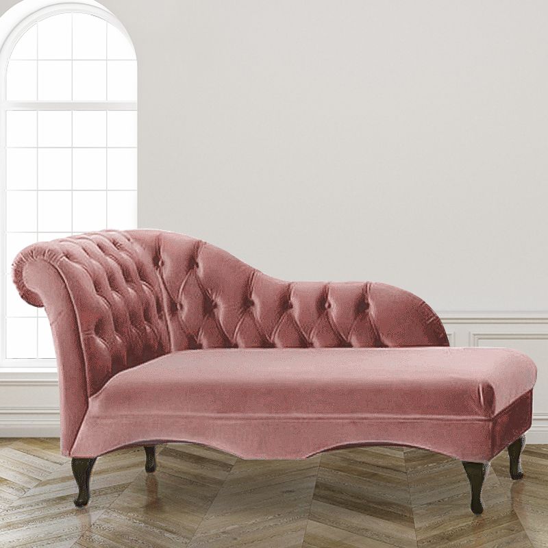 Living Room Rolled Arms Chaise Modern Style Velvet Chaise with Two Arms Clearhalo 'Chairs & Seating' 'Chaise Lounge' 'chaise_lounge' 'furn' 'furn_chaise_lounge' 'Furniture' 'Living Room Furniture' 1200x1200_0a1744c5-8508-43cd-b859-e2f3c2e9ca7d
