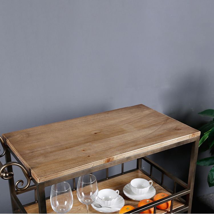 Carrello da cucina industriale rotolante per carrello in legno per sala da pranzo