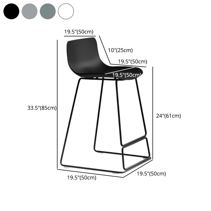 Modern Style Bar-stool Plastic Counter Bar Stool with Metal Legs for Kitchen Clearhalo 'Bar Furniture' 'Bar Stools' 'bar_stools' 'furn' 'furn_bar_stools' 'Furniture' 'furniture_bar_stools' 'Kitchen & Dining Furniture' 1200x1200_0a17f5d8-9d10-492f-ae5b-11c2d33efa90