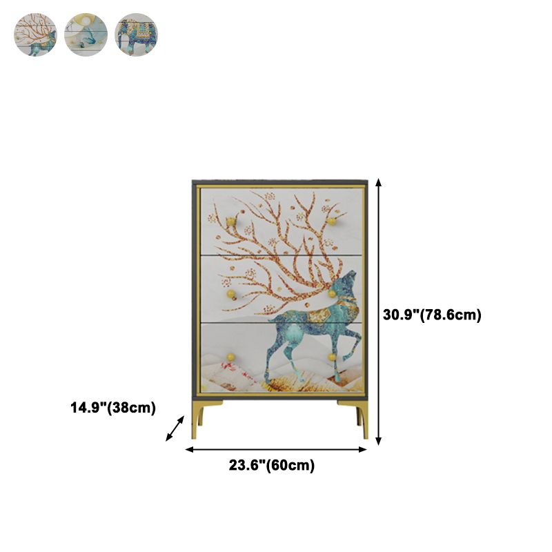 Cassetta di stoccaggio in legno verticale in stile moderno con 3/4 cassetti