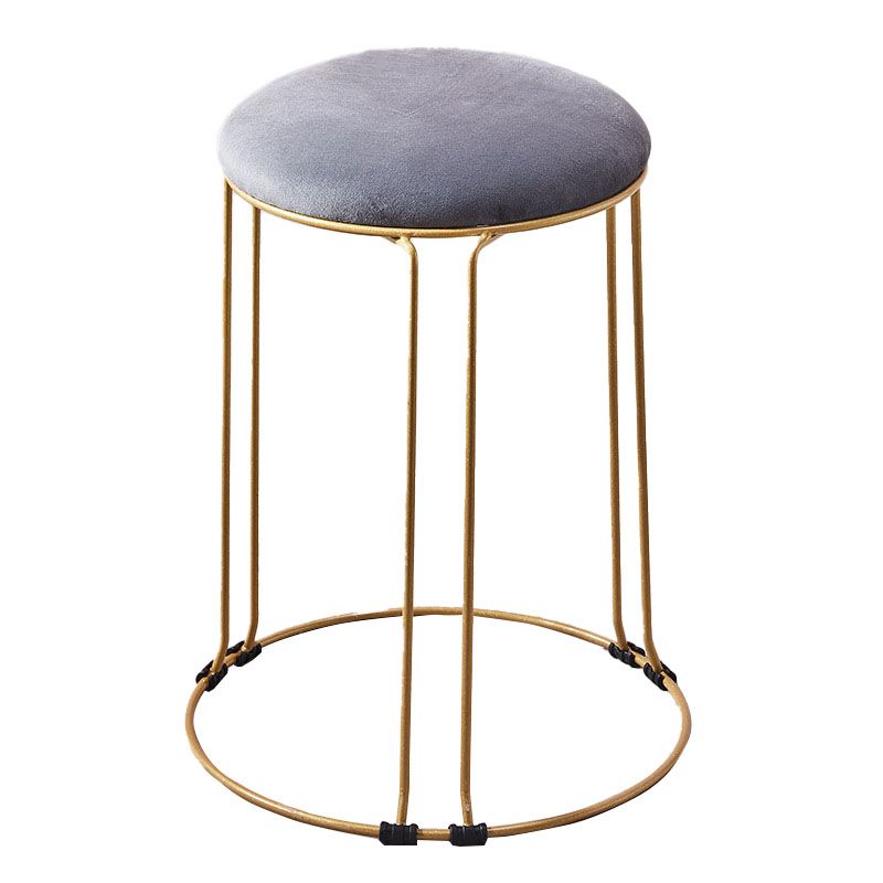Metal Frame Pouf Plain Round Contemporary Velvet Fade Resistant Ottoman Clearhalo 'furn' 'furn_ottomans_poufs' 'Furniture' 'Living Room Furniture' 'Ottomans & Poufs' 'ottomans_poufs' 1200x1200_0a18be75-2be0-46aa-aef5-3f8e6cab8f93