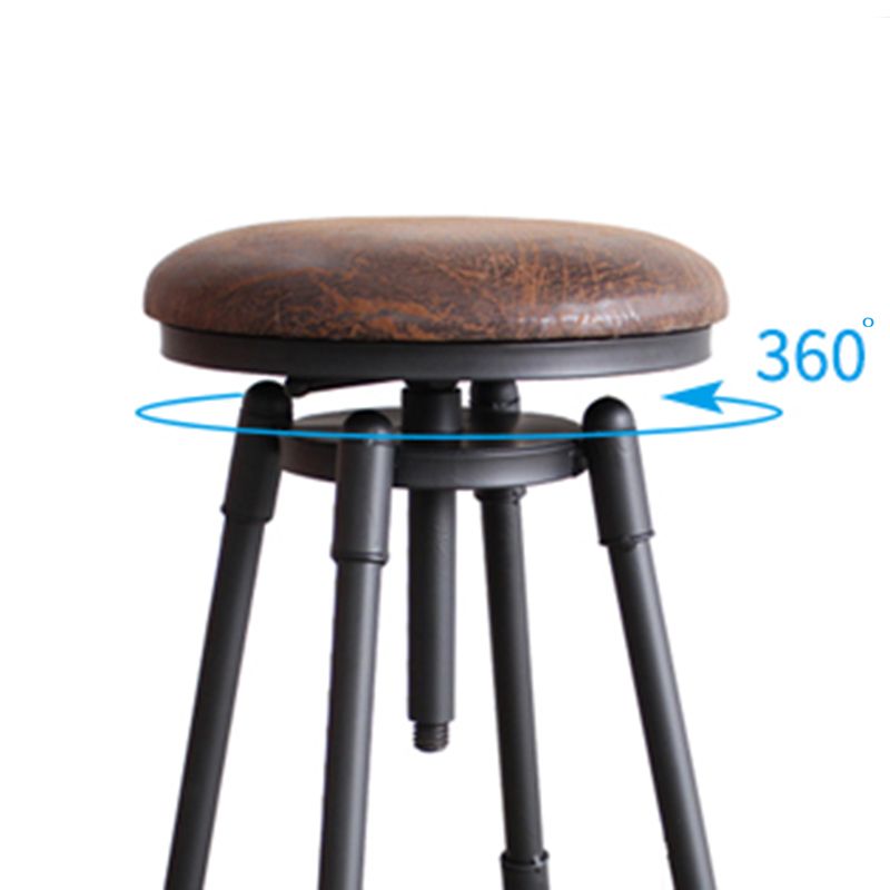 Industrial Style Round Seat Adjustable Height Counter Stool for Kitchen Bar Clearhalo 'Bar Furniture' 'Bar Stools' 'bar_stools' 'furn' 'furn_bar_stools' 'furniture_bar_stools' 'Kitchen & Dining Furniture' 'kitchen&dining_furn' 'kitchen' 'kitchen_furn' Furniture' 1200x1200_0a18c533-0b85-42f8-8b79-8d49e8868afc