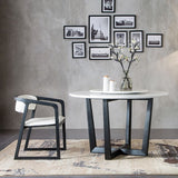 Black Legs Solid Wood and Faux Leather Dining Accent Chair for Home