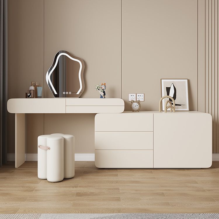 15,75 "MAQUE-UP Vanité de maquillage blanc Table de bureau de vanité avec 6 tiroirs