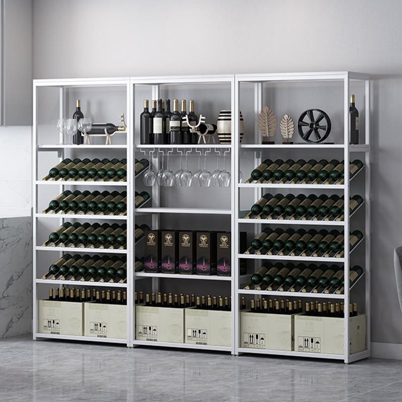 Soporte contemporáneo de botella de botella de estante de vino de metal para sala de estar