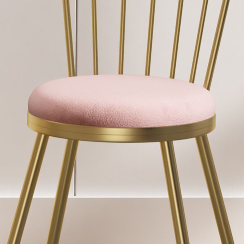 Glam Backrest Armless Counter Stool Iron Bar Stool with Velvet Cushion and Pedal for Cafe Clearhalo 'Bar Furniture' 'Bar Stools' 'bar_stools' 'furn' 'furn_bar_stools' 'Furniture' 'Kitchen & Dining Furniture' 1200x1200_0a1c3c80-cf59-457f-a9ac-ce1baa6c7f1a
